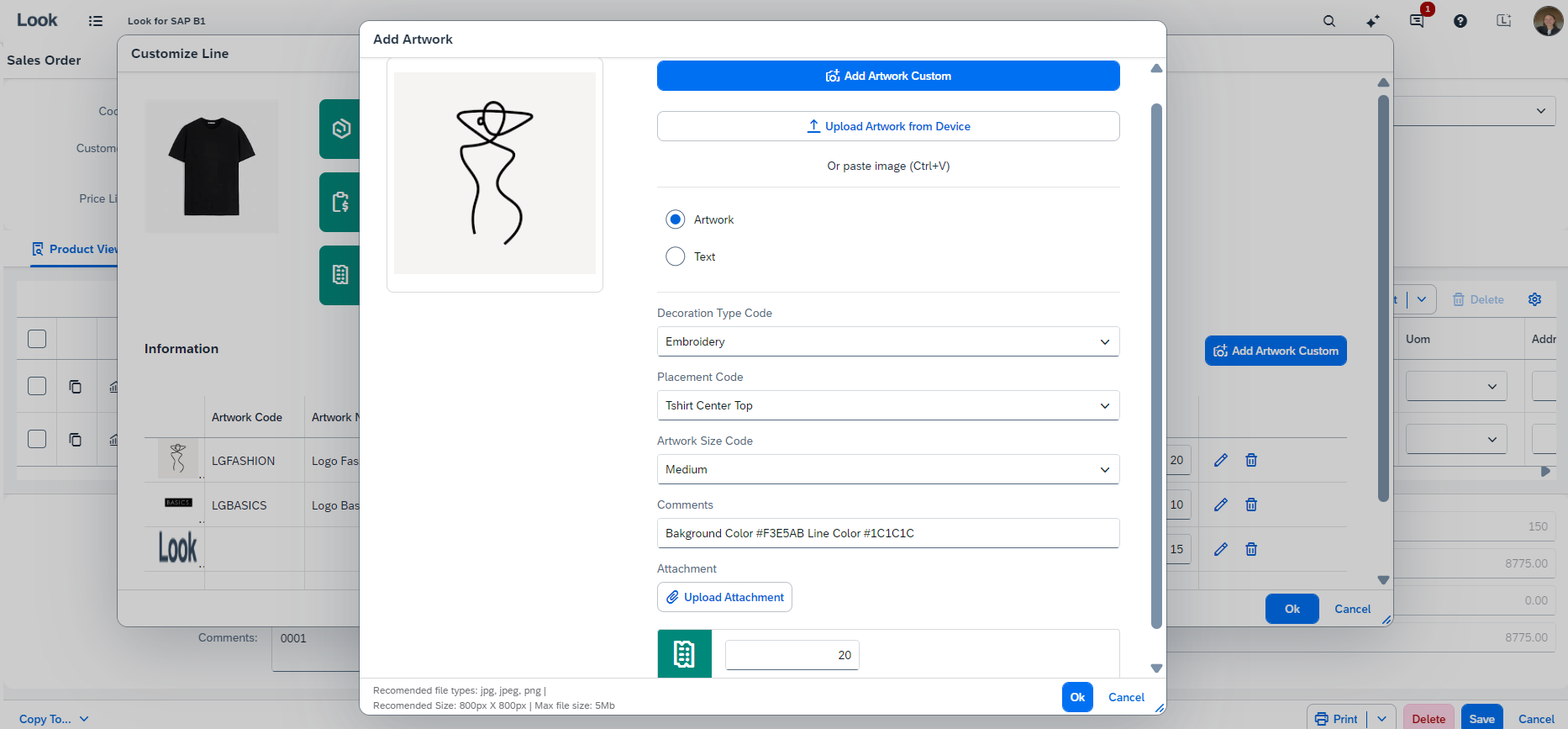 LookPLM Sales Order Custom Artwork 3